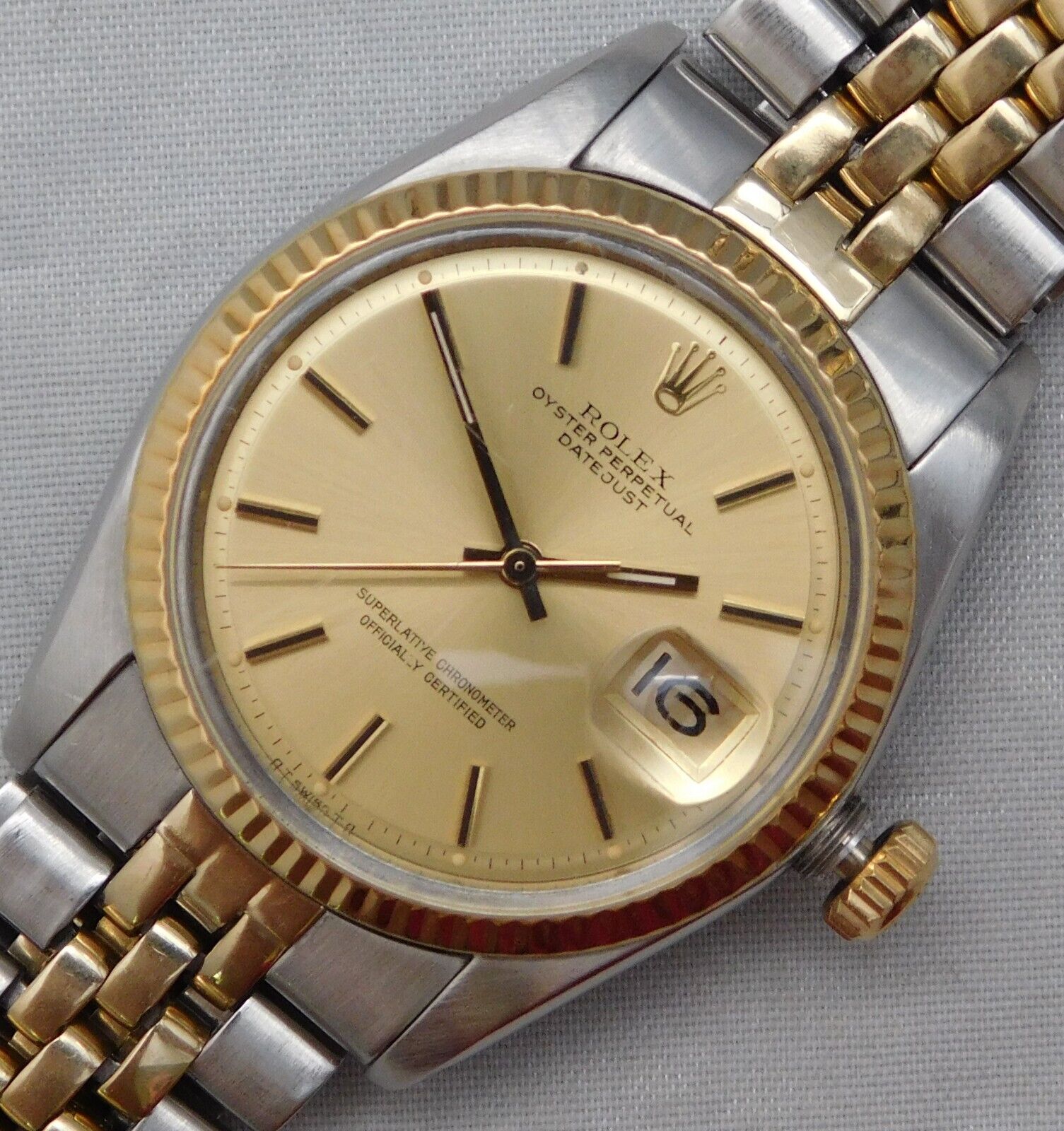 Rolex Datejust Ref. 1601 Gold/SS 1974 Mens Watch