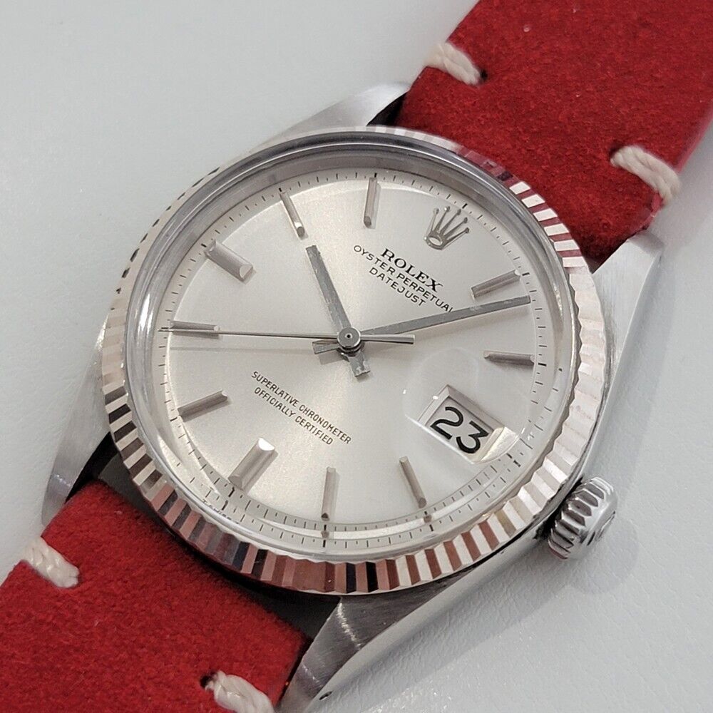 Vintage Mens Rolex Oyster Datejust 18k Gold Watch