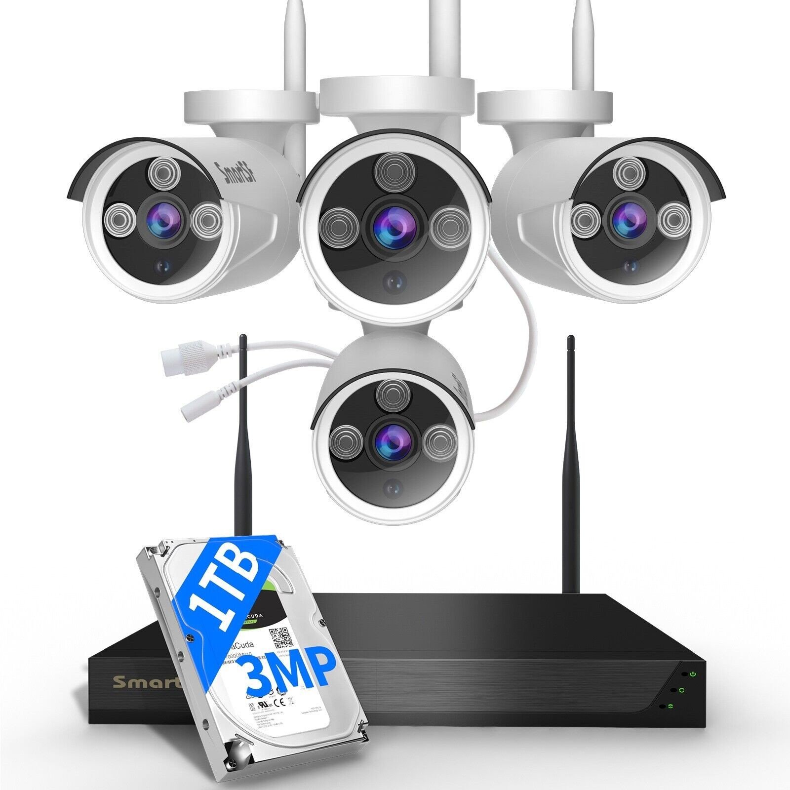 SmartSF 8CH 1080P Wireless Outdoor Security Camera with 1TB