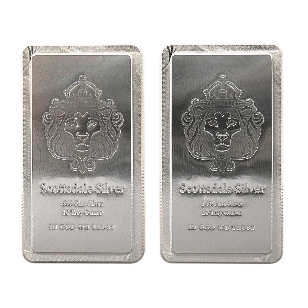2 x 10oz Scottsdale STACKER® Silver Bars #A248