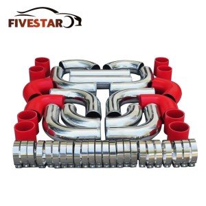3" Universal Aluminum Turbo Intercooler Pipe Kit - Red
