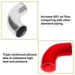 3" Universal Aluminum Turbo Intercooler Pipe Kit - Red