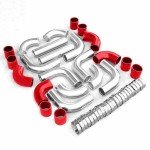 3" Universal Aluminum Turbo Intercooler Pipe Kit - Red