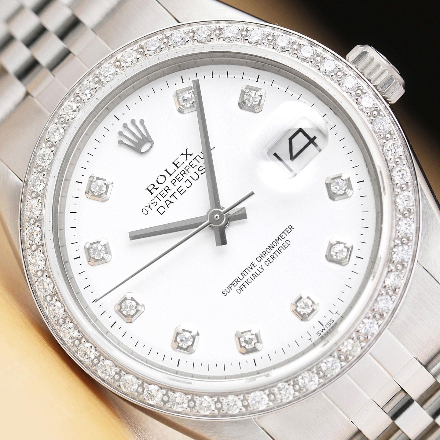 18K White Gold Rolex Datejust with Diamond Dial
