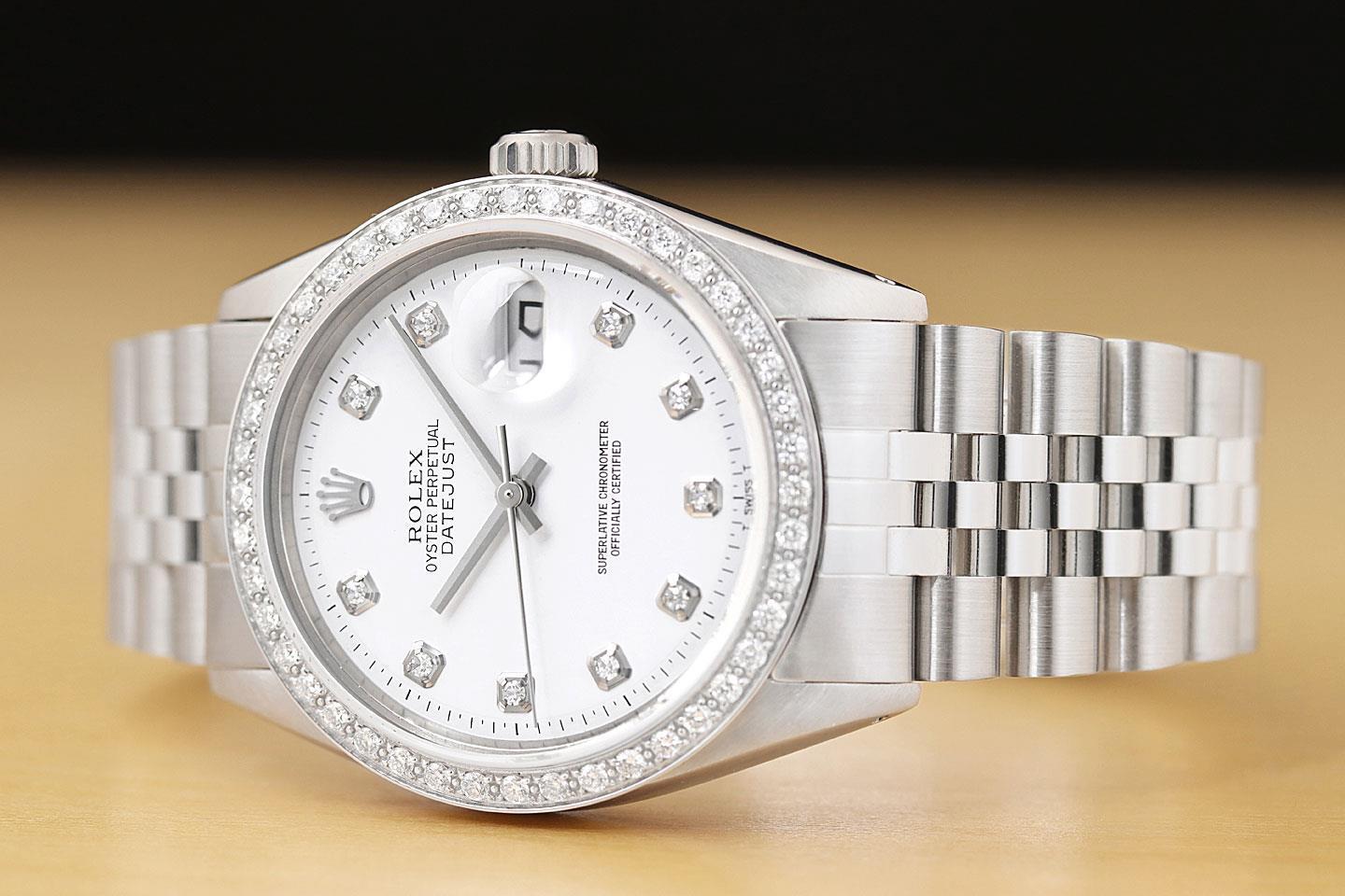 18K White Gold Rolex Datejust with Diamond Dial