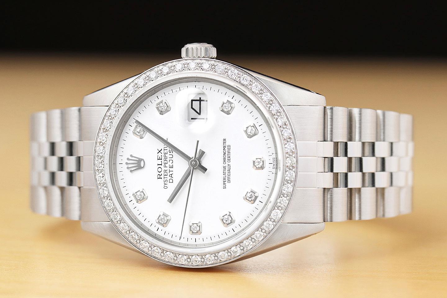 18K White Gold Rolex Datejust with Diamond Dial