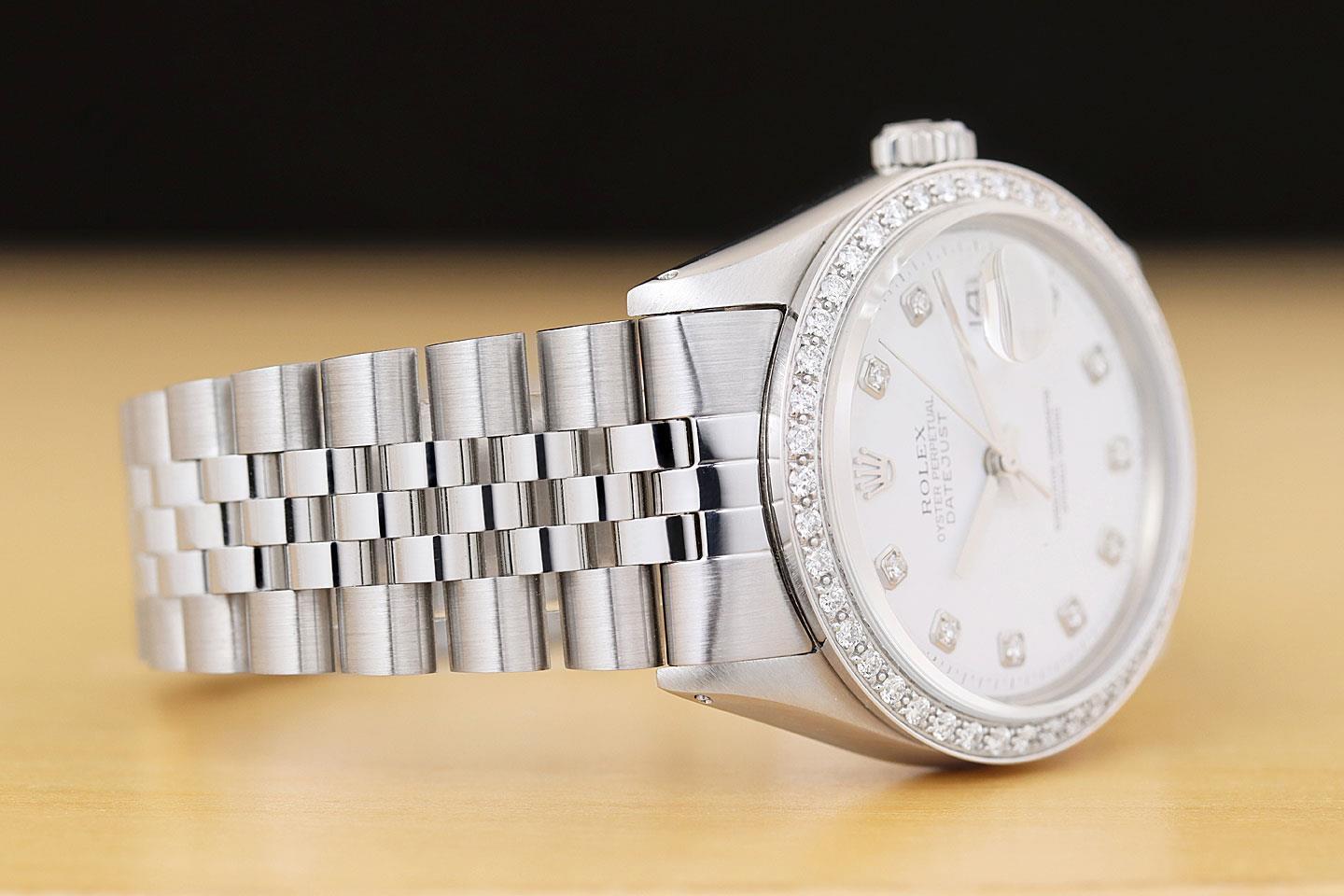 18K White Gold Rolex Datejust with Diamond Dial