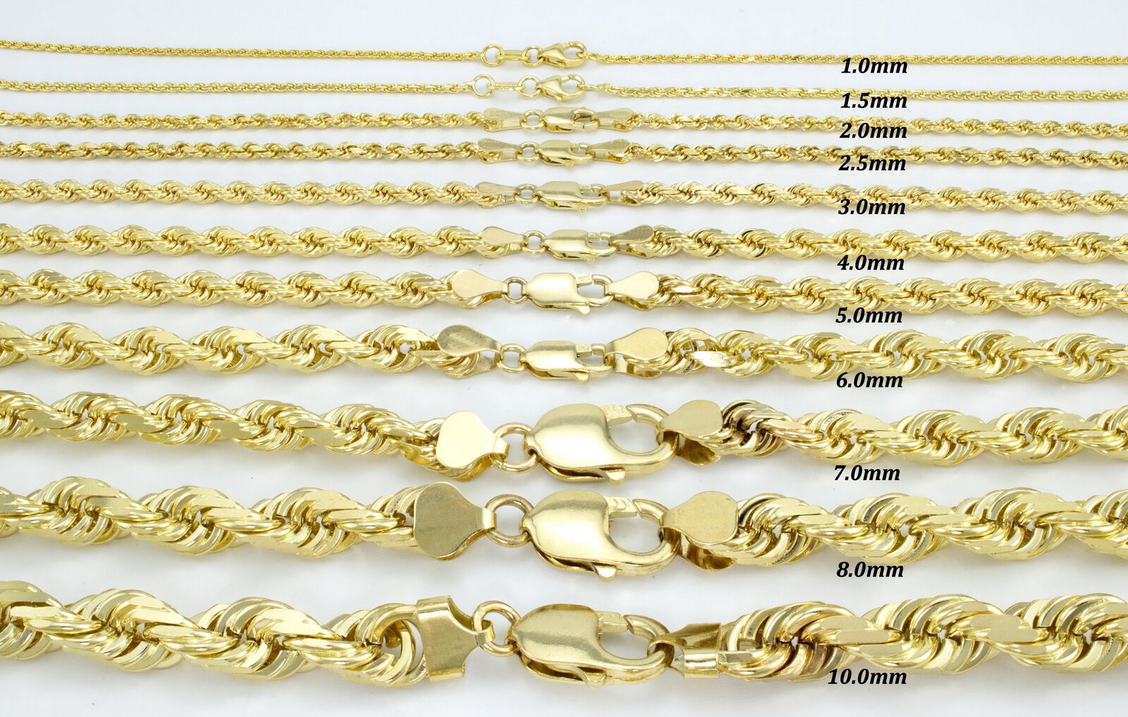 VIP Marketplace: 10K Gold Diamond Cut Rope Chain