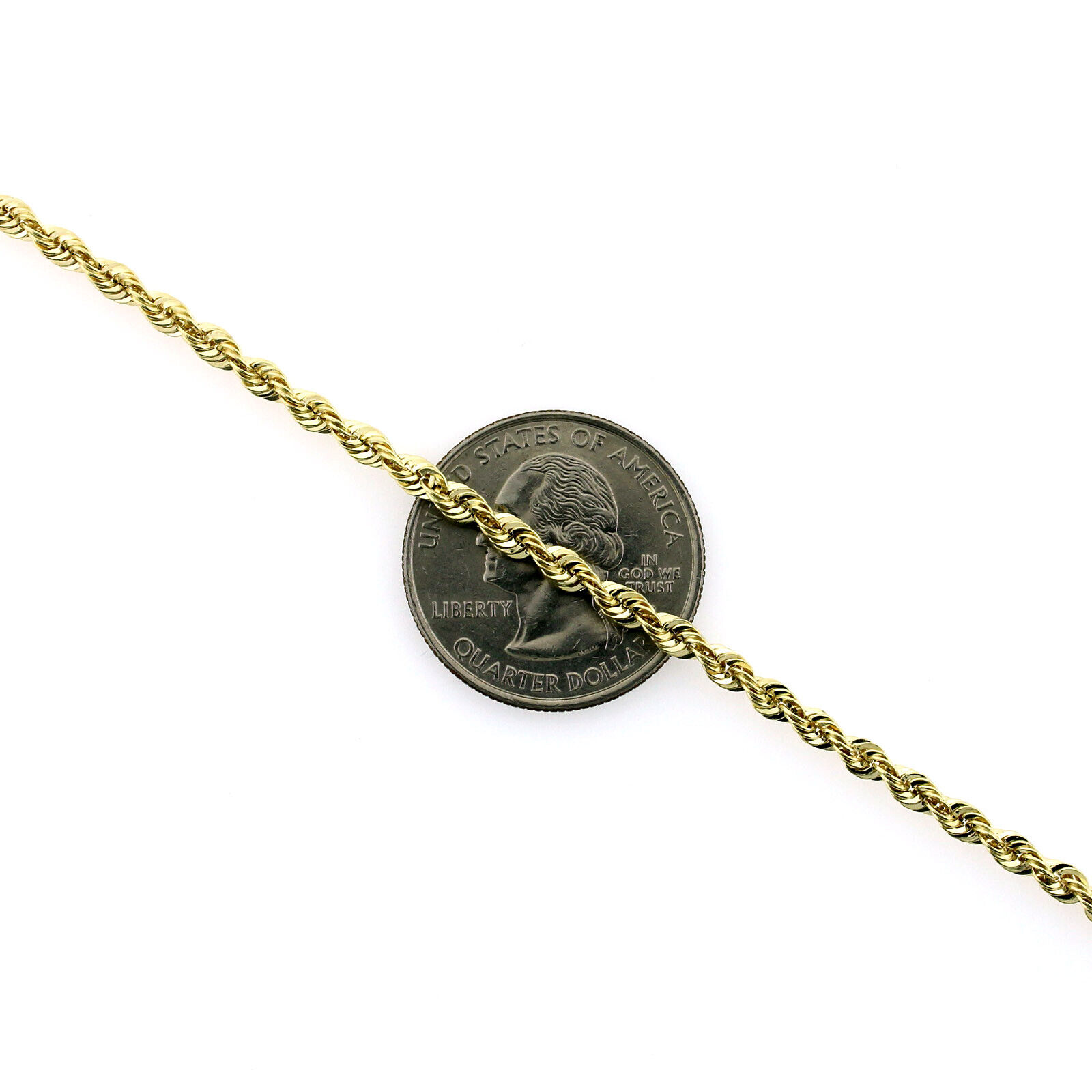 Real 10K Diamond Cut Rope Chain Bracelet & Necklace