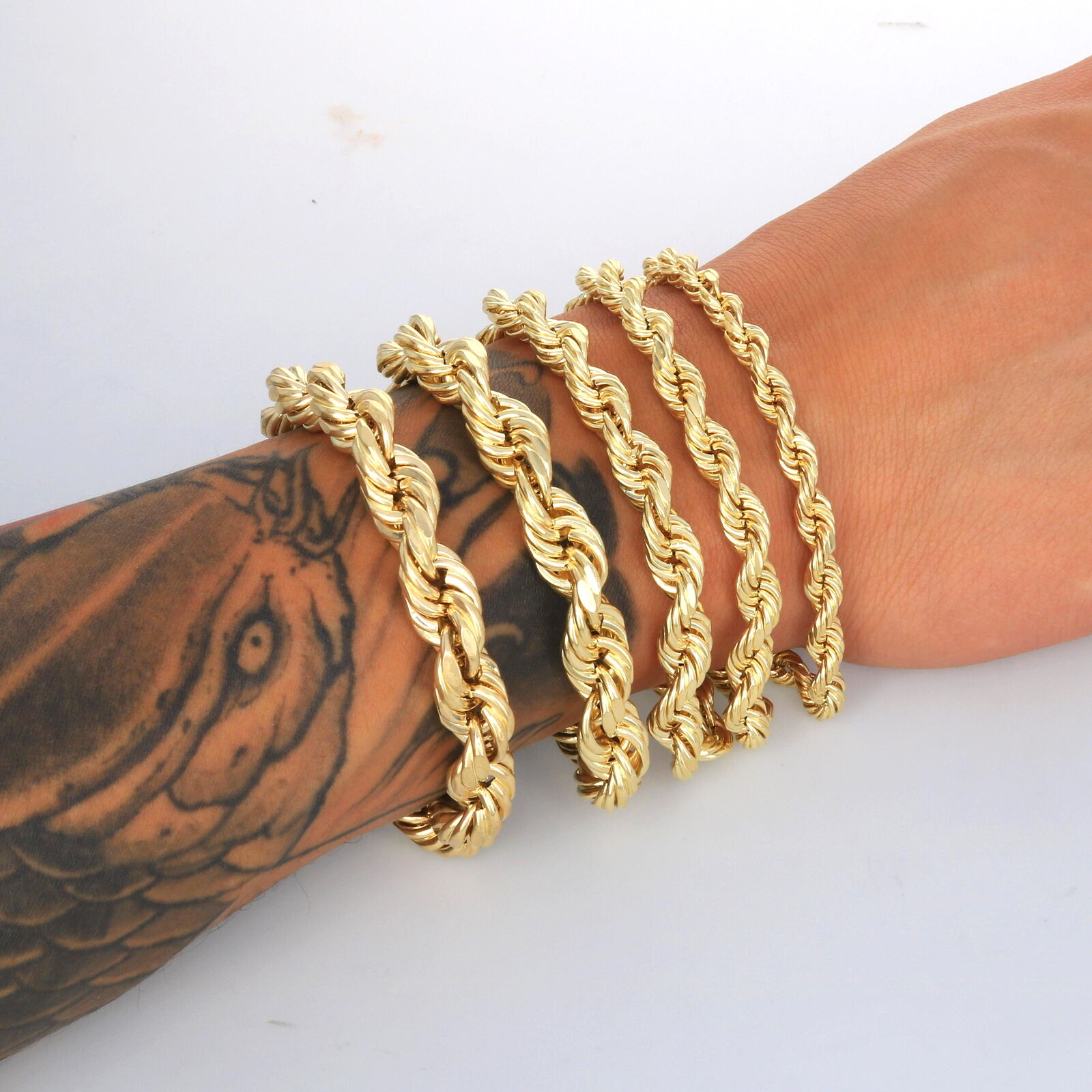 10K Yellow Gold Rope Chain Necklace or Bracelet
