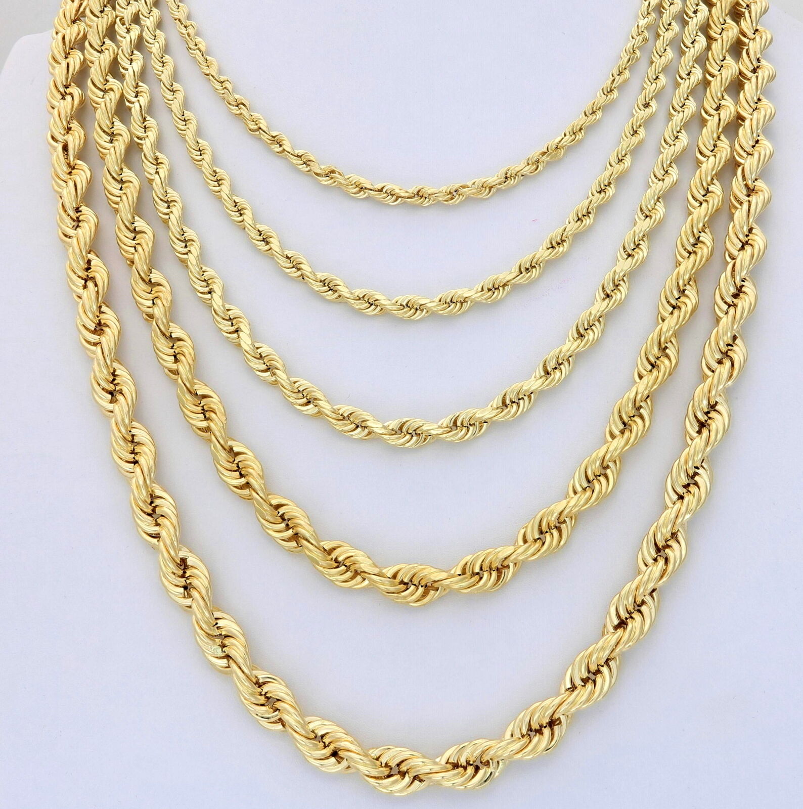 10K Yellow Gold Rope Chain Necklace or Bracelet