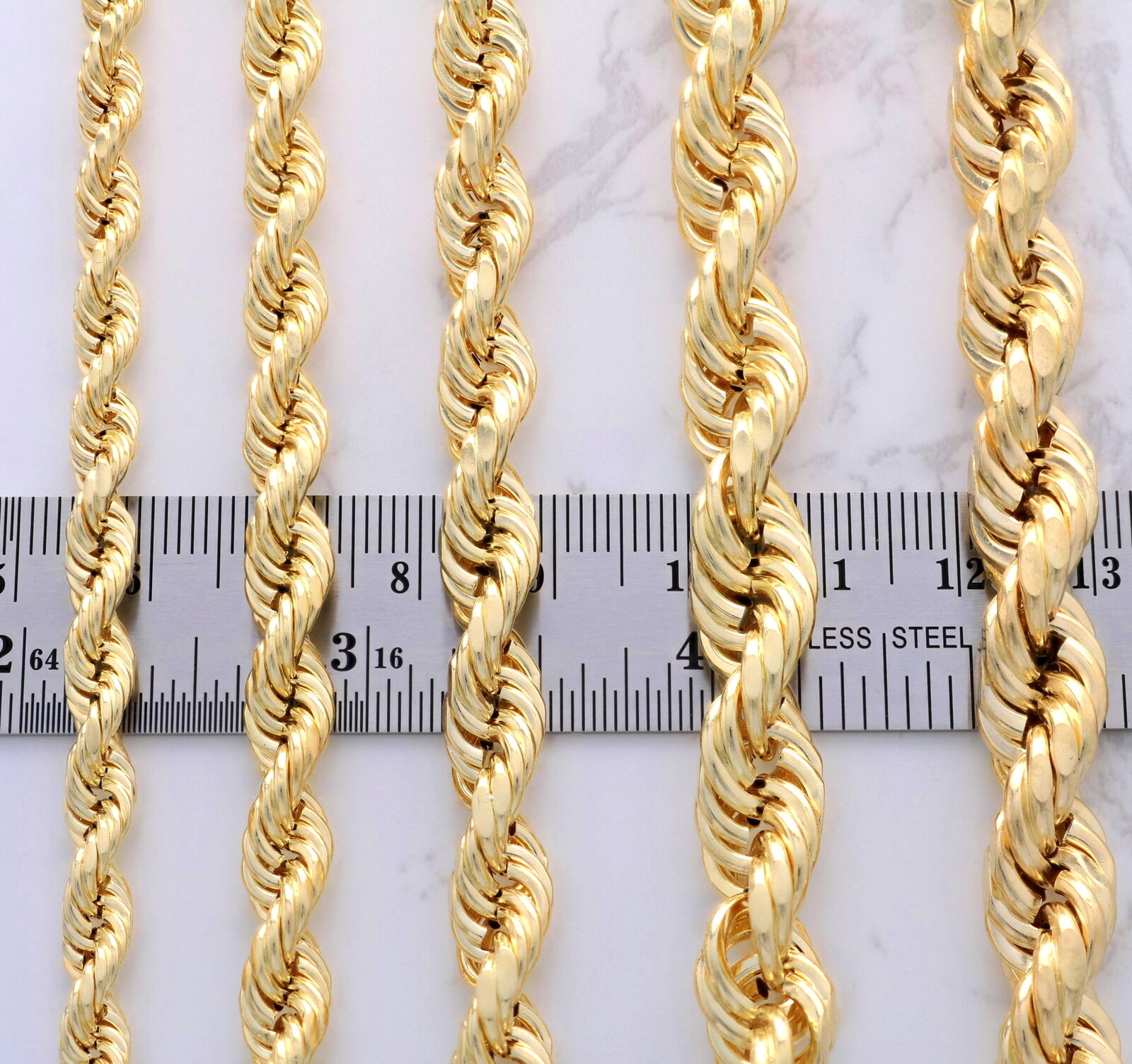 10K Yellow Gold Rope Chain Necklace or Bracelet