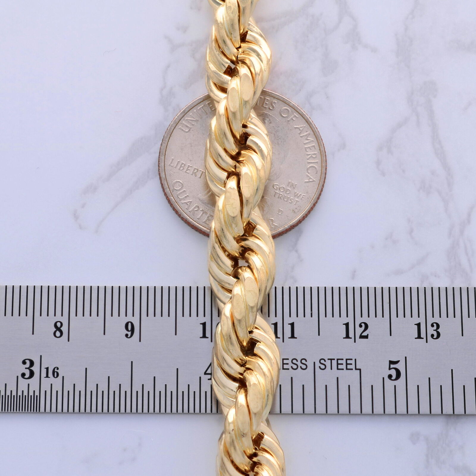 10K Yellow Gold Rope Chain Necklace or Bracelet