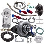 T3 T04E Turbo V-Band with Wastegate and Lines