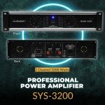 MUSYSIC 2 Channel 3200W Pro Power Amplifier - 2U