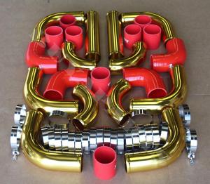 Gold Aluminum 12x Turbo Intercooler Piping Kit