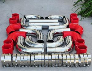 3" Universal Aluminum Turbo Intercooler Pipe Kit Red
