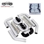 12pcs Turbo Intercooler Aluminum Piping Kit Black