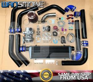 T3/T4 Turbo Charger Kit with Blue Accessories