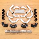12pcs Turbo Intercooler Aluminum Piping Kit Black