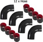 12 Pcs Aluminum Turbo Intercooler Piping Clamp Kit