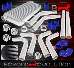 Turbo Intercooler Kit with Polished Piping and Clamps