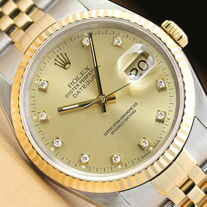 Mens Rolex Datejust 16233 with Diamond Dial