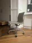 Eames Aluminum Group Grey Leather Desk Chair