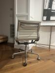 Eames Aluminum Group Grey Leather Desk Chair