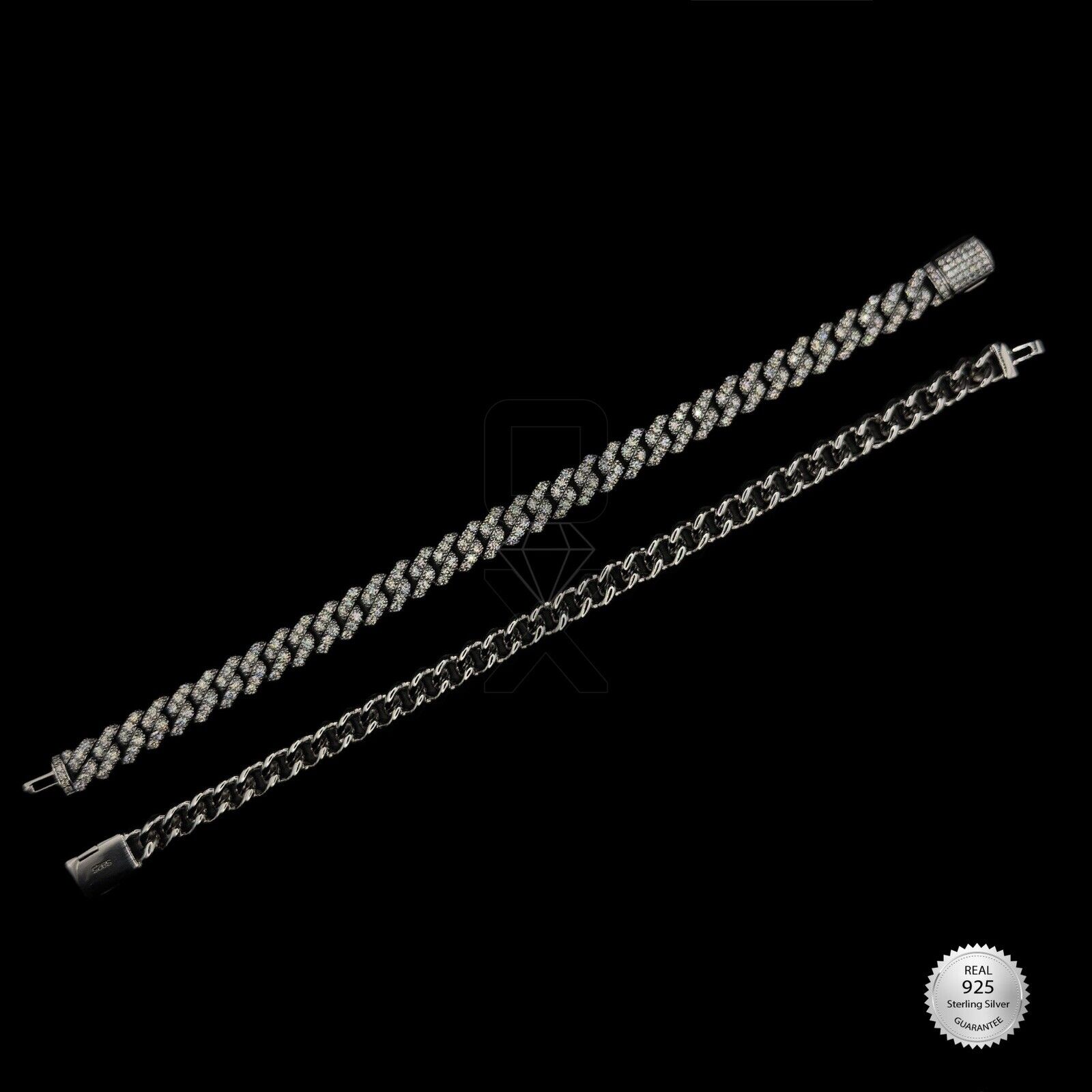 Real MOISSANITE Miami Cuban Link Bracelet 925 Silver