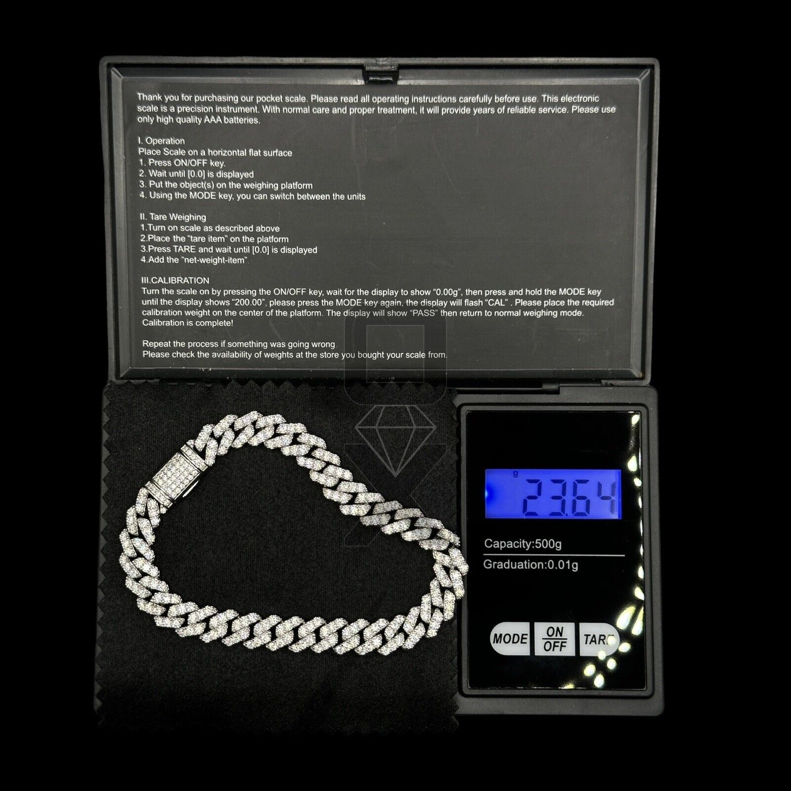 Real MOISSANITE Miami Cuban Link Bracelet 925 Silver
