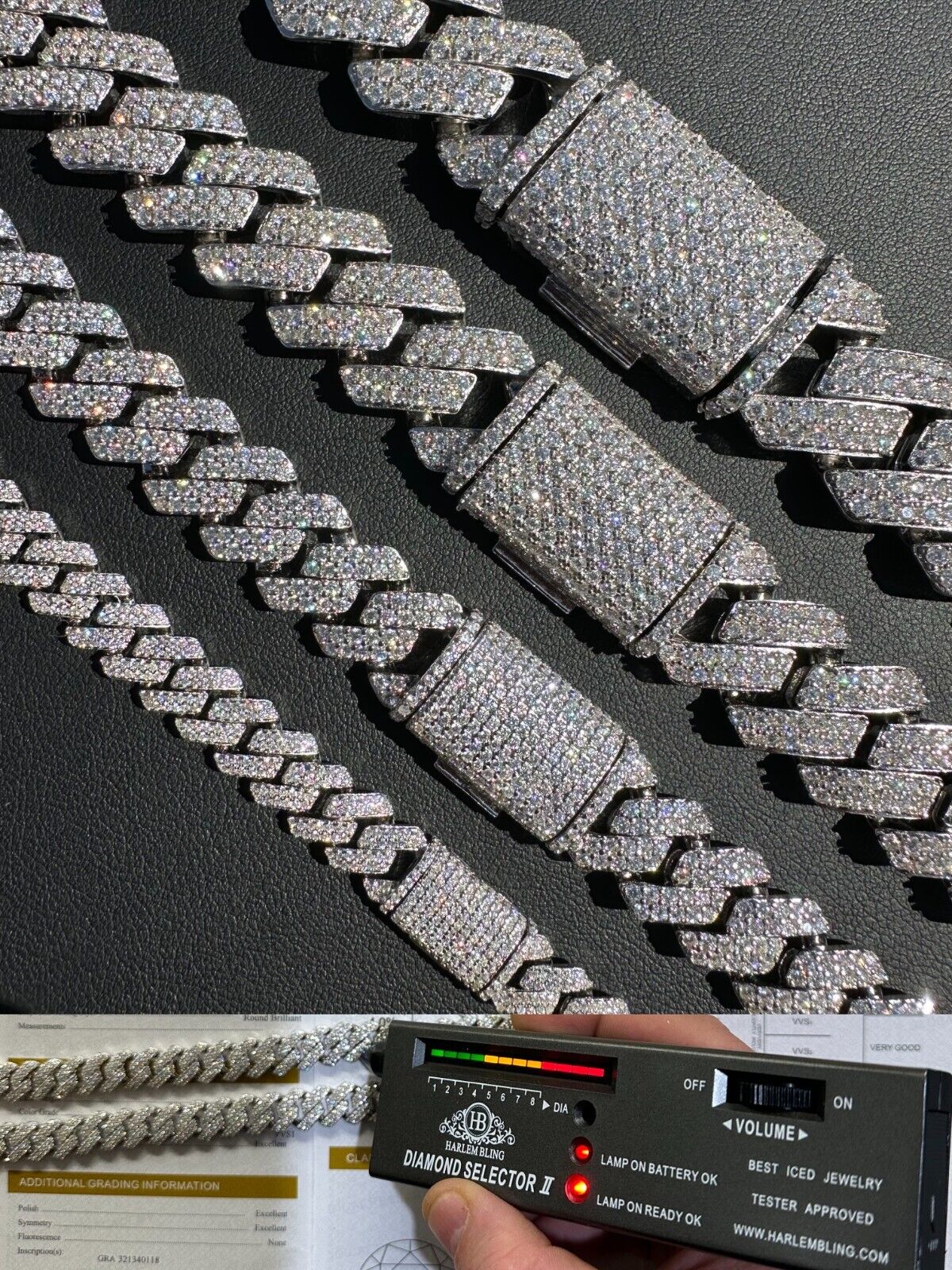 Iced Hip Hop 925 Silver Miami Cuban Link Necklace