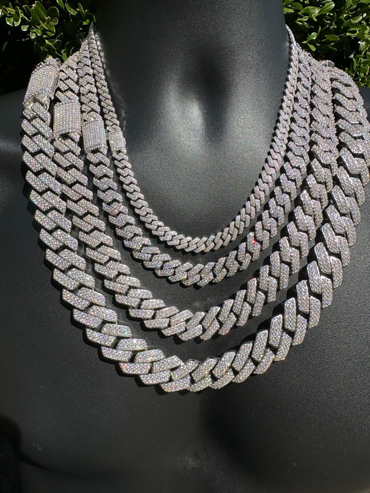 Iced Hip Hop 925 Silver Miami Cuban Link Necklace