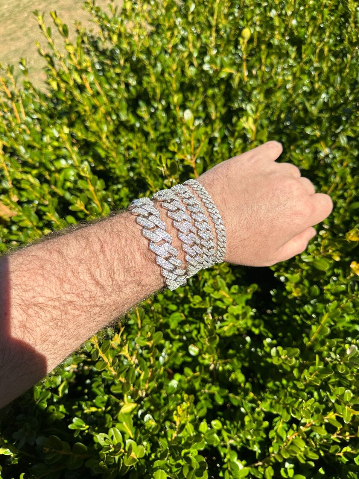 MOISSANITE Miami Cuban Link Bracelet Sterling Silver