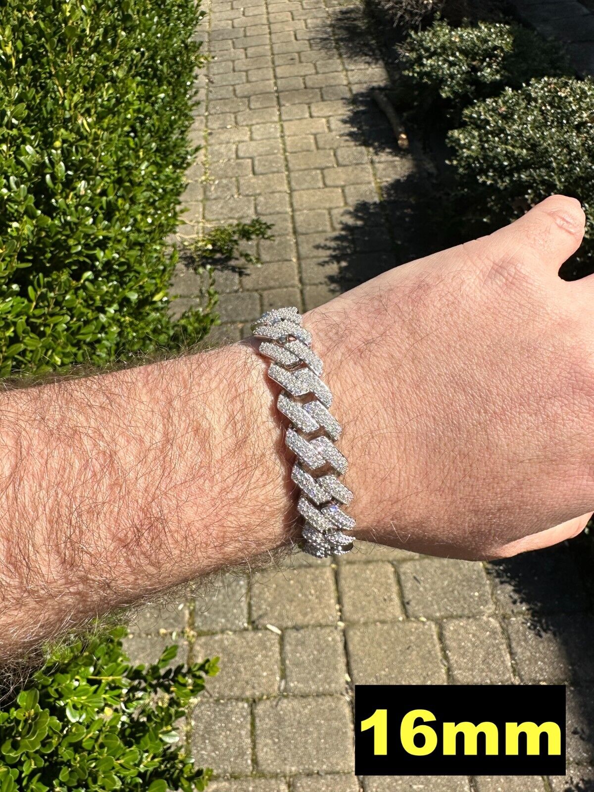 MOISSANITE Miami Cuban Link Bracelet Sterling Silver