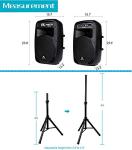 PRORECK Dance 12 Portable 1000W Bluetooth PA Speaker Set