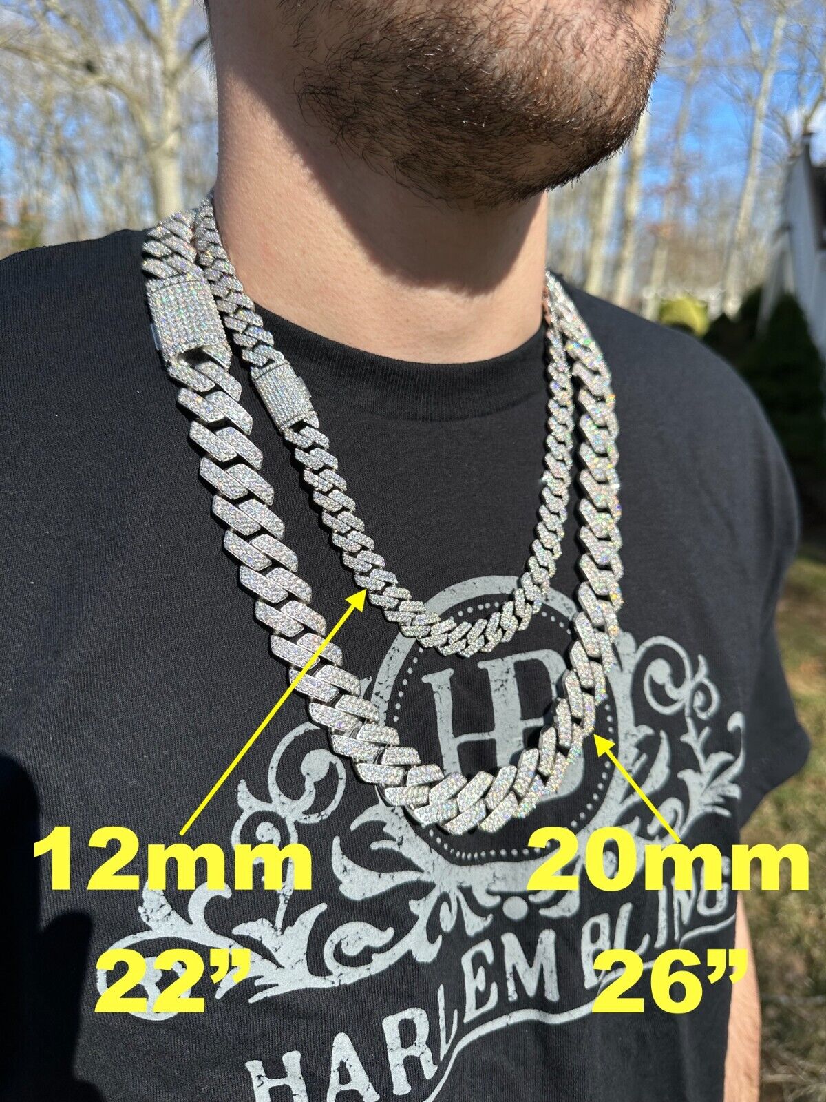 Iced Hip Hop 925 Silver Miami Cuban Link Necklace