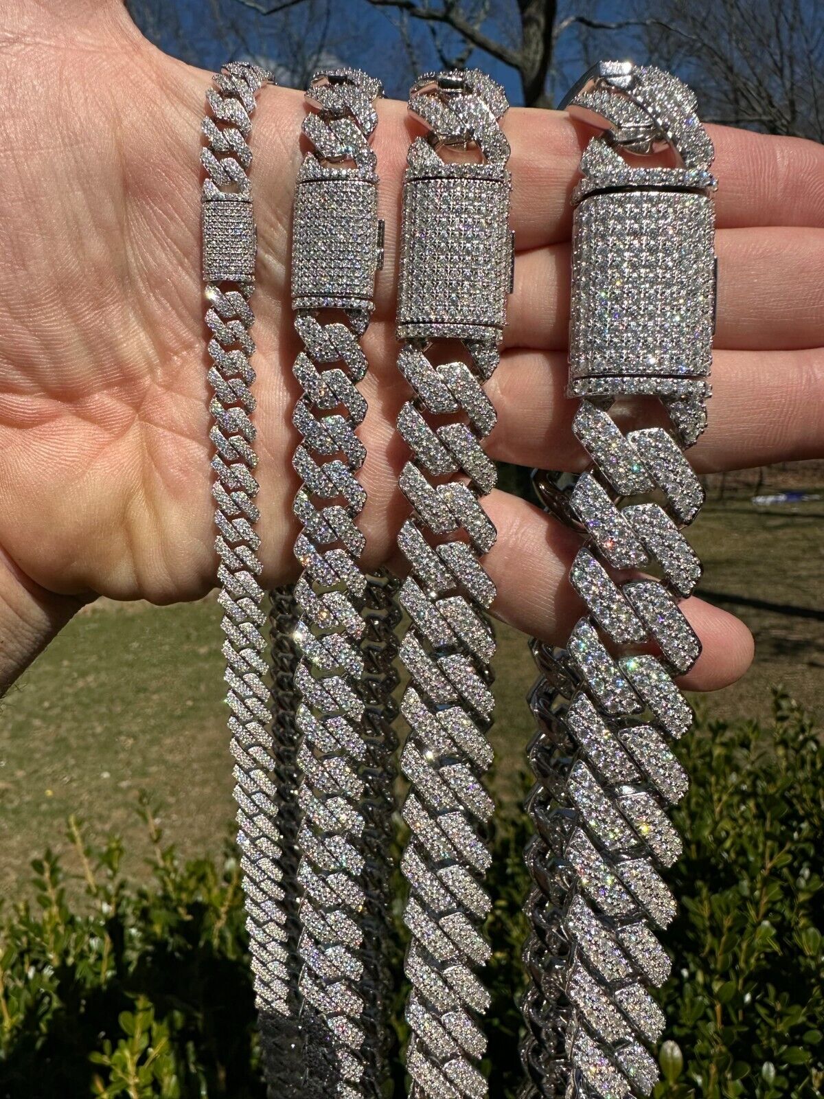 Iced Hip Hop 925 Silver Miami Cuban Link Necklace