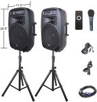 PRORECK Party 15 Portable 2000 Watt PA Speaker Set