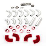 12 Pcs 3" Red Aluminum Turbo Intercooler Kit