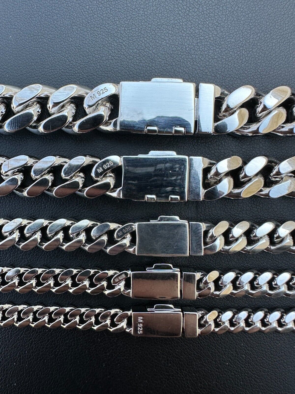 925 Silver Miami Cuban Chain Necklace with Moissanite Clasp