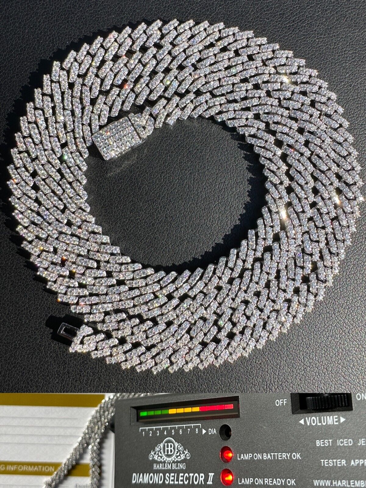 5mm Moissanite Micro Miami Cuban Link 925 Silver Necklace