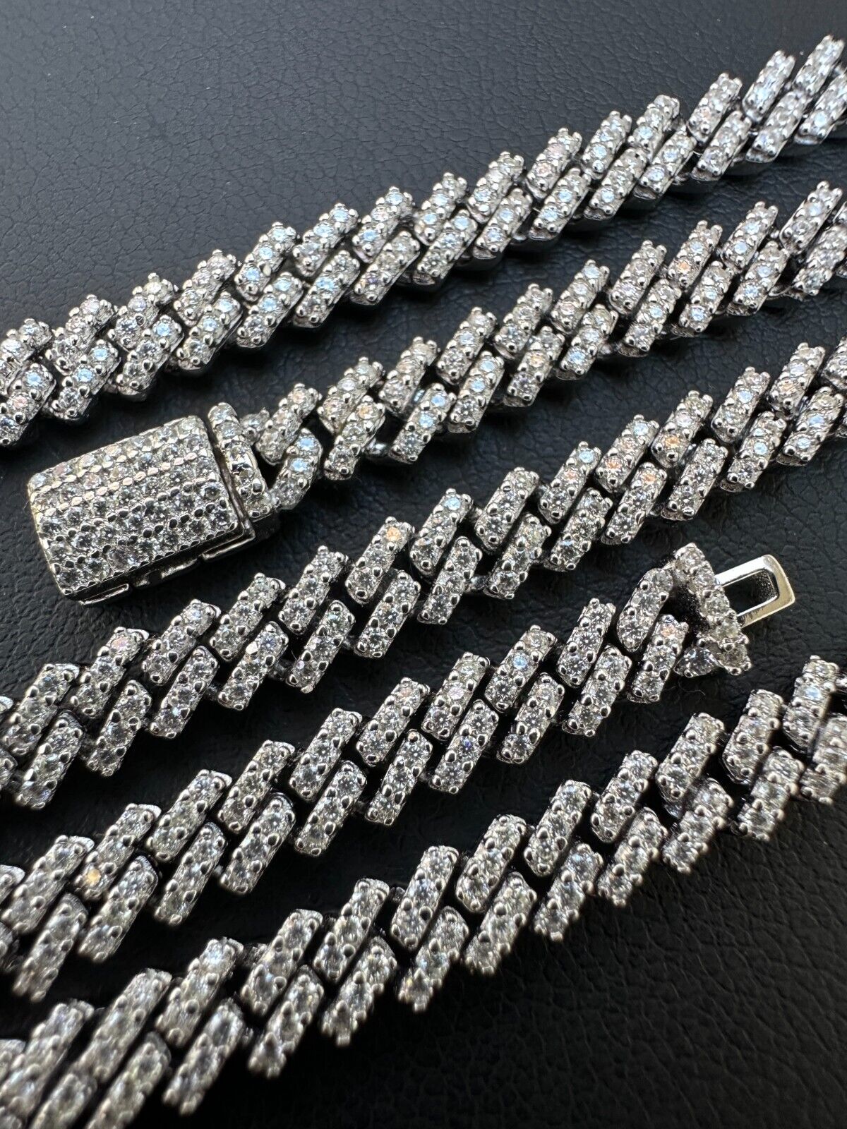 5mm Moissanite Micro Miami Cuban Link 925 Silver Necklace