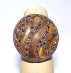 Vintage Sterling Silver Tigers Eye Swirl Ring