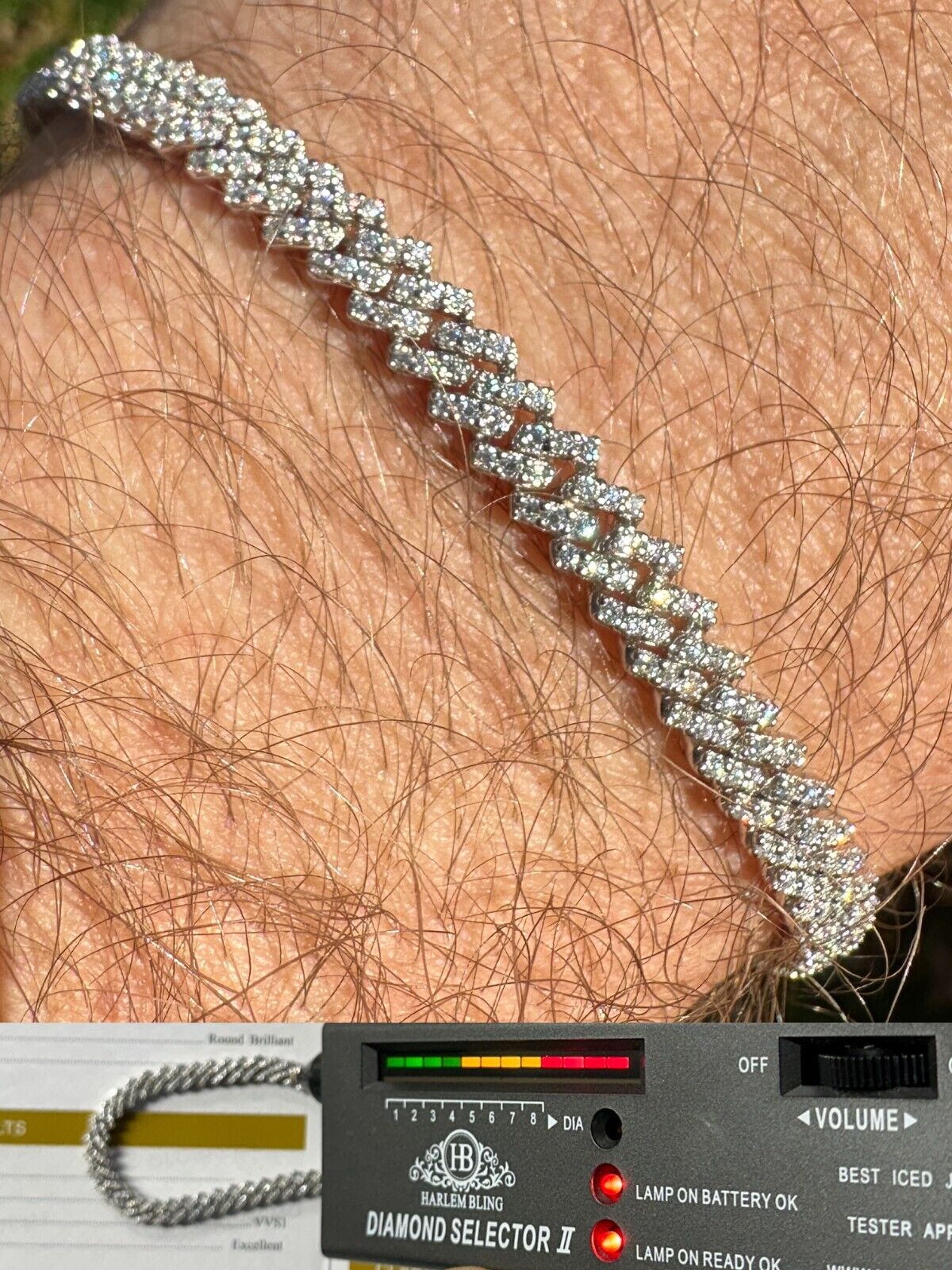 5mm MOISSANITE Miami Cuban Link Prong Bracelet Silver
