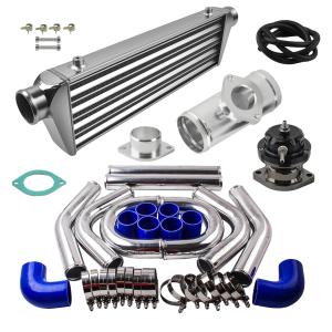 Universal Aluminum Turbo Intercooler Kit with Pipes