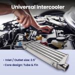 Universal Aluminum Turbo Intercooler Kit with Pipes