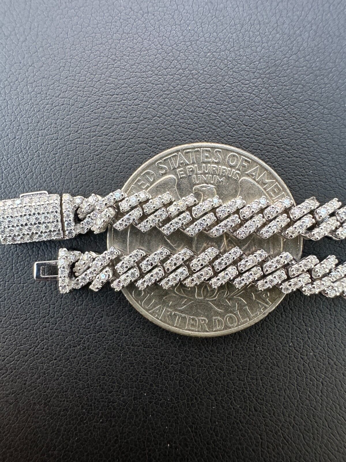 5mm MOISSANITE Miami Cuban Link Prong Bracelet Silver