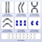 Universal Aluminum Turbo Intercooler Kit with Pipes