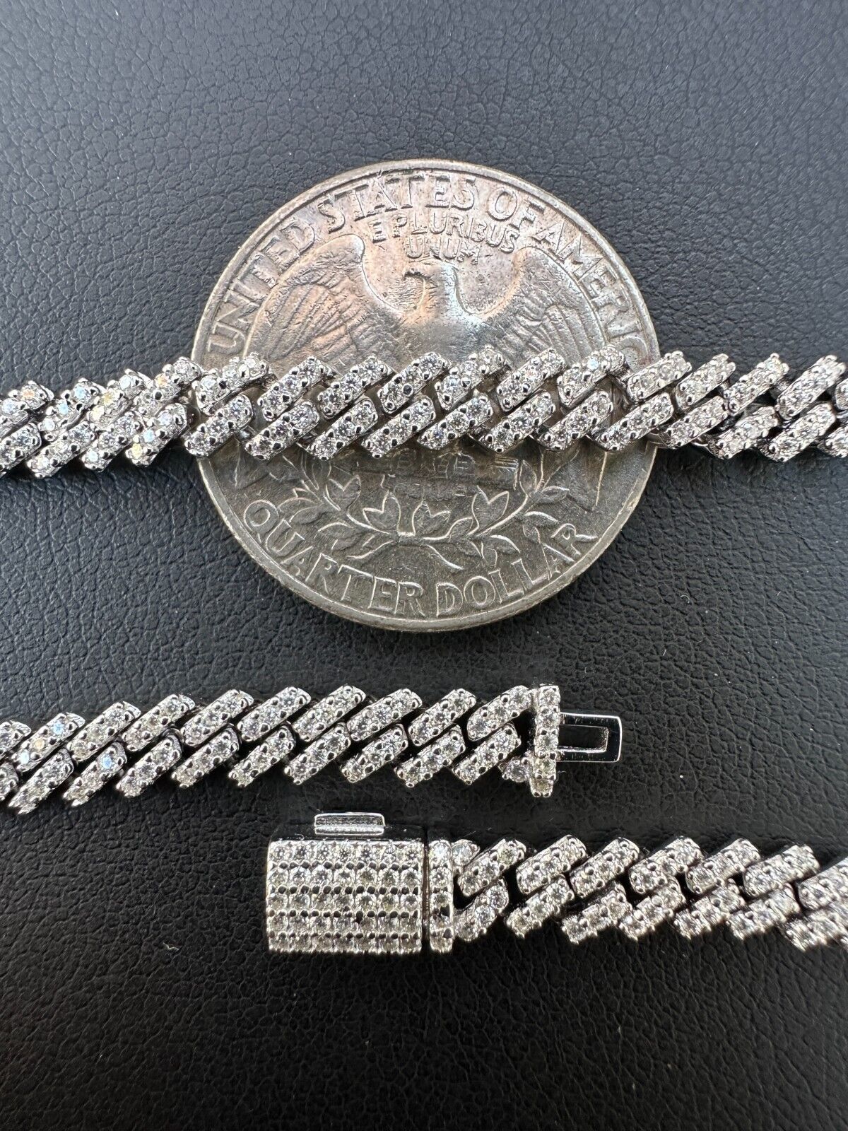 5mm Moissanite Micro Miami Cuban Link 925 Silver Necklace